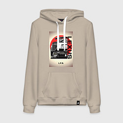 Толстовка-худи хлопковая женская Lexus автомобиль jdm, цвет: миндальный