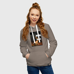 Толстовка-худи хлопковая женская Дизайнер, цвет: утренний латте — фото 2