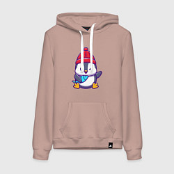 Женская толстовка-худи Пингвин с рыбкой