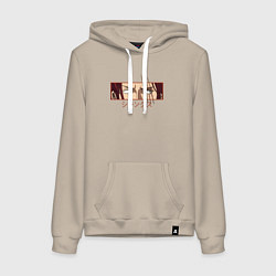 Толстовка-худи хлопковая женская One Piece Shanks, цвет: миндальный