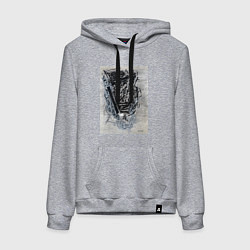 Женская толстовка-худи Абстрактная графика Blue