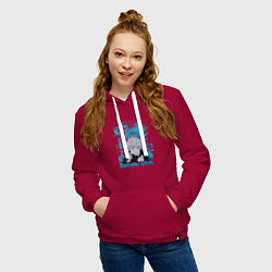 Толстовка-худи хлопковая женская Jujutsu Kaisen Gojo расширение территории, цвет: маджента — фото 2