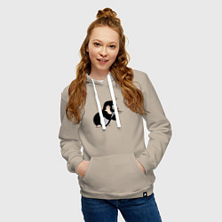 Толстовка-худи хлопковая женская Чешский крот в шоке от происходящего, цвет: миндальный — фото 2