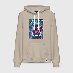 Женская толстовка-худи Pikachu with a cyber claws - halloween