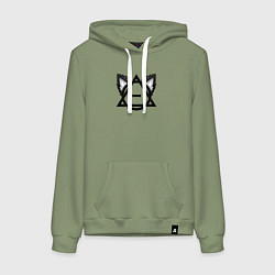 Женская толстовка-худи Чёрный символ квадробика