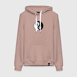 Женская толстовка-худи Инь ян символ квадробика