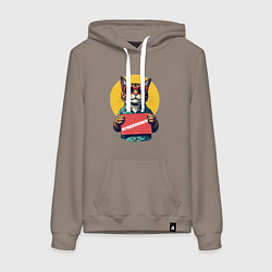 Женская толстовка-худи Сat with a poster