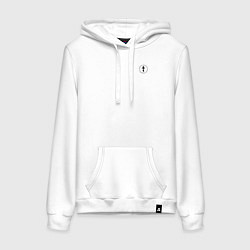 Женская толстовка-худи Сокрушу пред ним врагов его крест черный на узорно