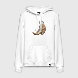 Женская толстовка-худи Выдра сидит