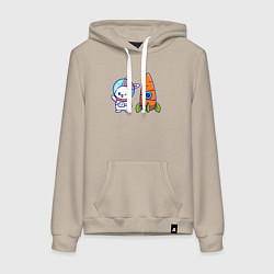 Женская толстовка-худи Зайка астронавт