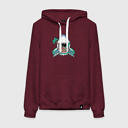 Толстовка-худи хлопковая женская Акула и сервер, цвет: меланж-бордовый