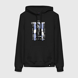 Толстовка-худи хлопковая женская Stray kids Changbin streetlight, цвет: черный