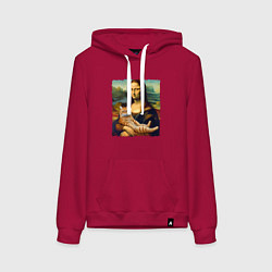 Женская толстовка-худи Мона Лиза с рыжим котом