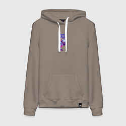 Толстовка-худи хлопковая женская Hipster whale, цвет: утренний латте