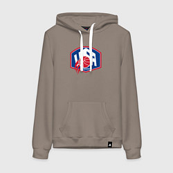 Толстовка-худи хлопковая женская Баскетбол США, цвет: утренний латте