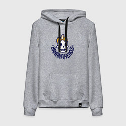 Толстовка-худи хлопковая женская Банановые головы, цвет: меланж