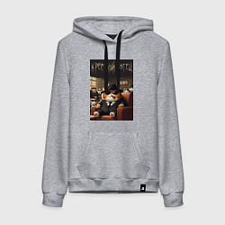 Толстовка-худи хлопковая женская Крёстный отец мяуфии - нейроарт, цвет: меланж