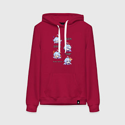 Толстовка-худи хлопковая женская Зарянка фразы, цвет: маджента