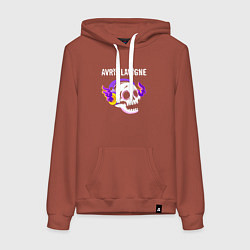 Женская толстовка-худи Avril Lavigne - неоновый череп
