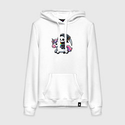 Женская толстовка-худи Смерть верхом на единороге