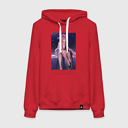 Толстовка-худи хлопковая женская Геншин Яэ Мико, цвет: красный