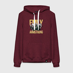 Толстовка-худи хлопковая женская Linkin Park Emily, цвет: меланж-бордовый