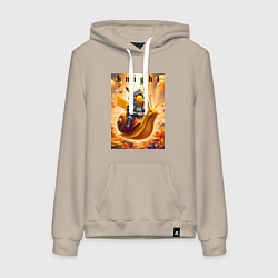 Женская толстовка-худи Pikachu knight on a snail - ai art fantasy