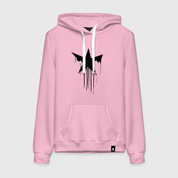 Толстовка-худи хлопковая женская Black blot star - minimalism, цвет: светло-розовый