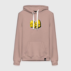Толстовка-худи хлопковая женская Wu-Tang bubble, цвет: пыльно-розовый