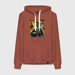 Толстовка-худи хлопковая женская Harry Potter - steampunk fantasy, цвет: кирпичный