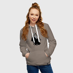 Толстовка-худи хлопковая женская Лорд Волан-де-Морт и Дары смерти, цвет: утренний латте — фото 2