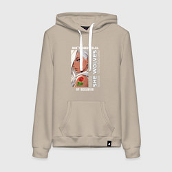 Женская толстовка-худи Девушка из аниме с розой