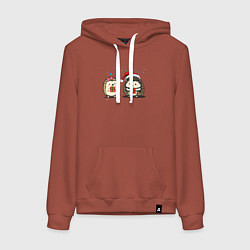 Женская толстовка-худи Новогодние ежики с подарками