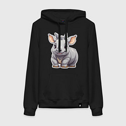 Женская толстовка-худи Серый носорог