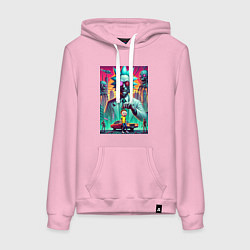 Женская толстовка-худи Рик подарил Морти автомобиль - нейроарт