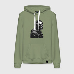 Толстовка-худи хлопковая женская Skeletor music, цвет: авокадо