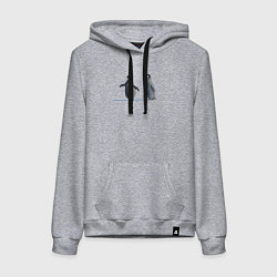 Толстовка-худи хлопковая женская Пингвины пара, цвет: меланж