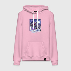 Толстовка-худи хлопковая женская Сампо, цвет: светло-розовый
