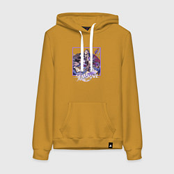 Толстовка-худи хлопковая женская Герта, цвет: горчичный