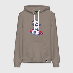 Толстовка-худи хлопковая женская Rocket panda, цвет: утренний латте