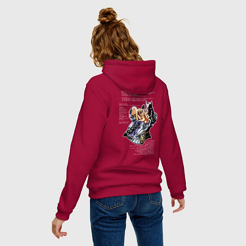 Женская толстовка-худи Proposal of marriage Кира Йошикаге рука JoJo / Маджента – фото 4