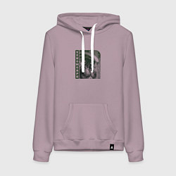 Толстовка-худи хлопковая женская Гуманоидообразный ксеноморф, цвет: сиреневый