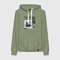 Женская толстовка-худи Новогодняя манга - кот роняет ёлку