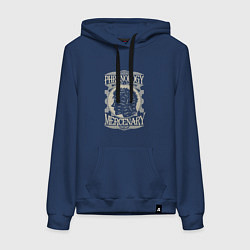 Толстовка-худи хлопковая женская Берсерк Гатс анатомия, цвет: тёмно-синий