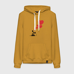 Женская толстовка-худи Телефон с сердечками