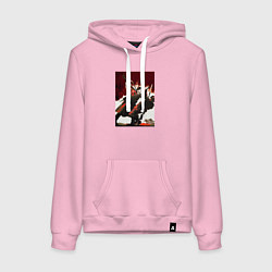 Толстовка-худи хлопковая женская День Победы над фашизмом, цвет: светло-розовый