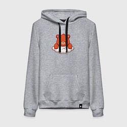 Толстовка-худи хлопковая женская Мишка на облаке, цвет: меланж