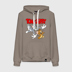 Женская толстовка-худи Том и Джерри - погоня