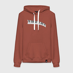 Женская толстовка-худи Пианино клавиши волна