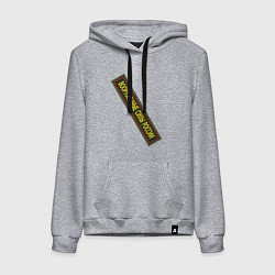 Толстовка-худи хлопковая женская Вооружённые силы - шеврон, цвет: меланж